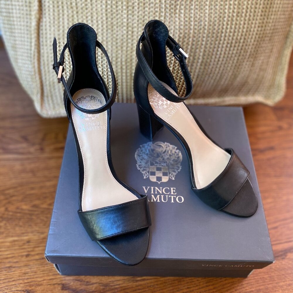 Vince Camuto Corlina Black Ankle Strap Sandals Size 7M